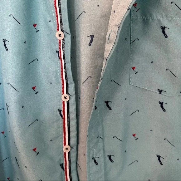 Charleston Threads Men's Short Sleeve Blue Golf Design Button Down Size XXL GUC - Picture 5 of 9